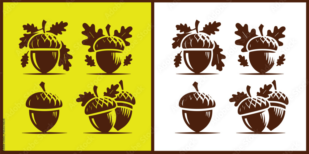 acorn icon set Oak nut Oak seed Oak apple collection Vector illustration acorn icon set Oak nut Oak seed Oak apple collection Vector illustration