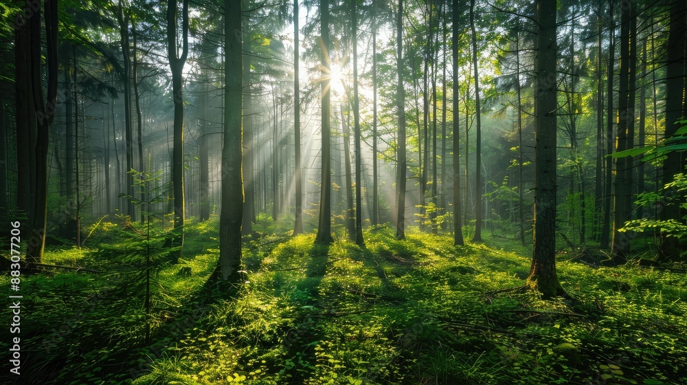 Verdant forests in peaceful ambiance Verdant forests in peaceful ambiance