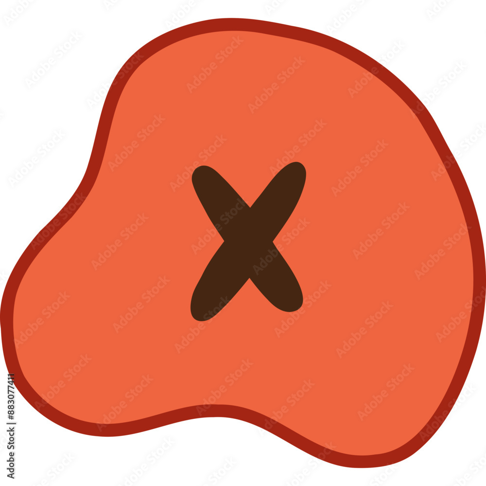 Cute hand drawn cross mark in the shape of abstract blob. Diary note element with checkbox. Tick X, no sign for weekly planner, bullet journal, notebook template Cute hand drawn cross mark in the shape of abstract blob. Diary note element with checkbox. Tick X, no sign for weekly planner, bullet journal, notebook template