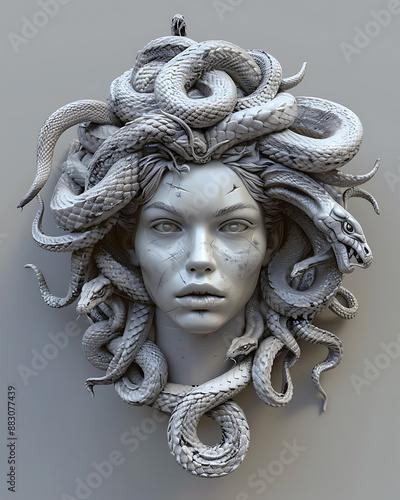 marble statue of the medusa photo