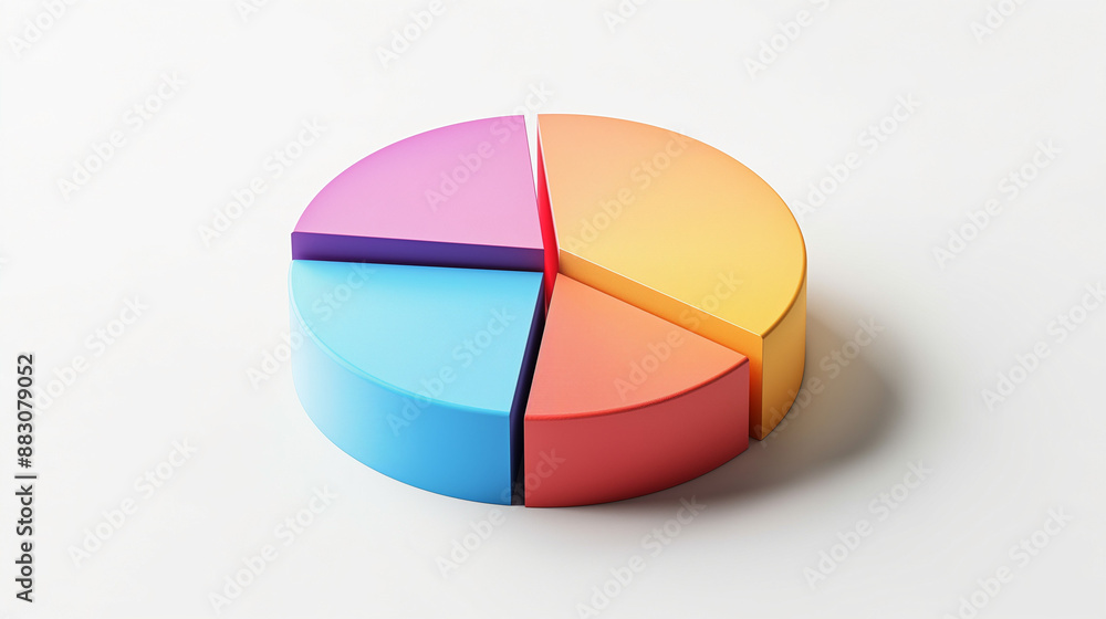 3d pie chart, A 3D pie chart floating in mid-air, gradient colors, used in a report, professional graphics, infographic 3d pie chart, A 3D pie chart floating in mid-air, gradient colors, used in a report, professional graphics, infographic