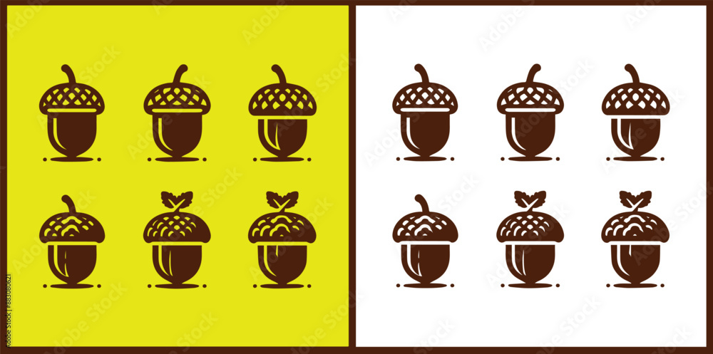 acorn icon set Oak nut Oak seed Oak apple collection Vector illustration acorn icon set Oak nut Oak seed Oak apple collection Vector illustration