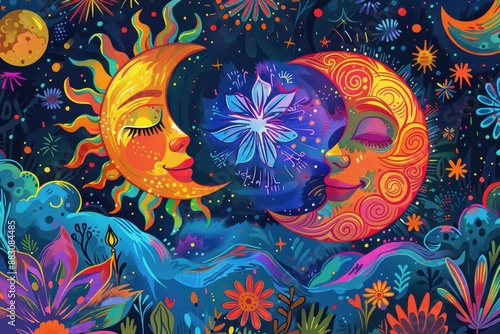 Sun And Moons Cosmic Dance