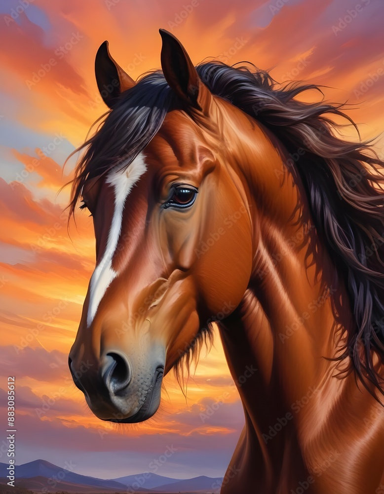 Obraz premium horse head painting