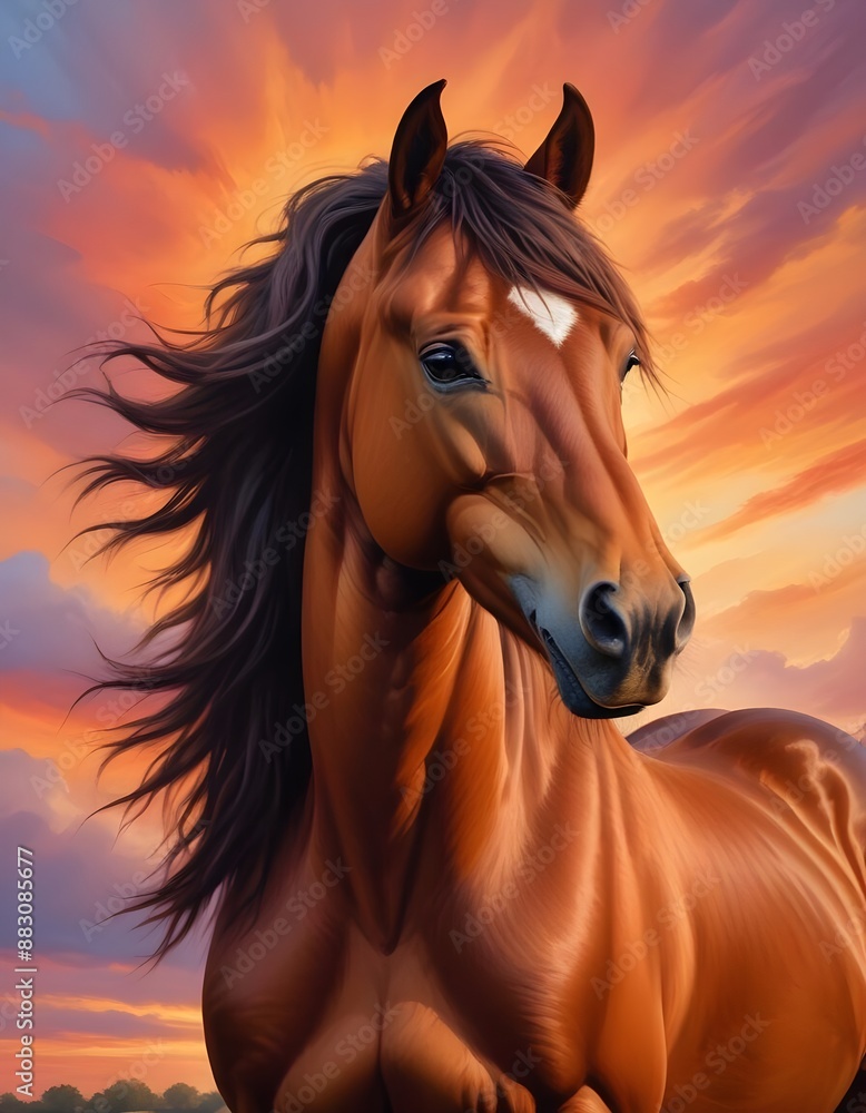 Obraz premium horse head painting