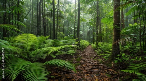Verdant forests in peaceful ambiance