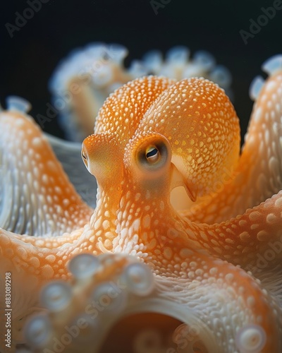 Enchanting Macro Close-up of Dumbo Octopus in Natural Light Revealing Exquisite Details photo