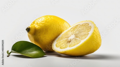 Scrumptious and zesty lemons isolated on white background photo