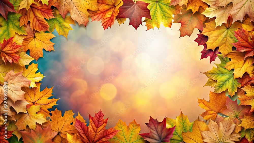 Autumn leaf frame background with vibrant colors, autumn, season, foliage, nature, red, orange, yellow, leaves, border, design Autumn leaf frame background with vibrant colors, autumn, season, foliage, nature, red, orange, yellow, leaves, border, design