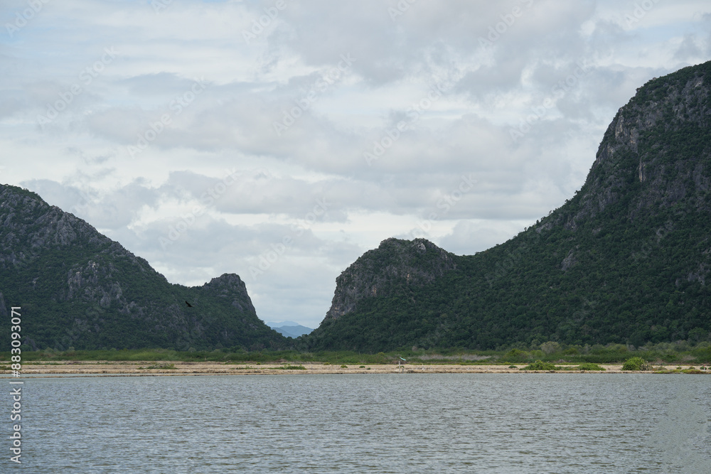 limestone mountain view In Sam Roi Yot National Park Prachuap Khiri Khan Province, Thailand limestone mountain view In Sam Roi Yot National Park Prachuap Khiri Khan Province, Thailand