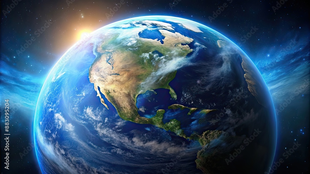 Beautiful blue planet Earth seen from space, planet, world, globe, space, universe, blue, beautiful, earth, view Beautiful blue planet Earth seen from space, planet, world, globe, space, universe, blue, beautiful, earth, view