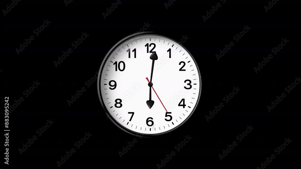 Animated clock 12 hours timelapse Alpha channel Animated clock 12 hours timelapse Alpha channel