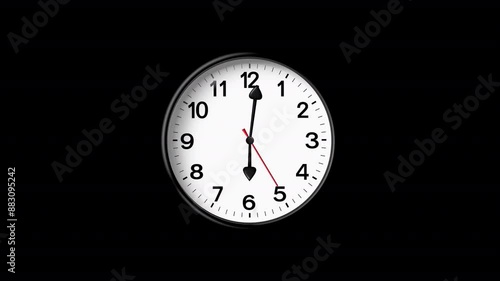 Wallpaper Mural Animated clock 12 hours timelapse Alpha channel Torontodigital.ca