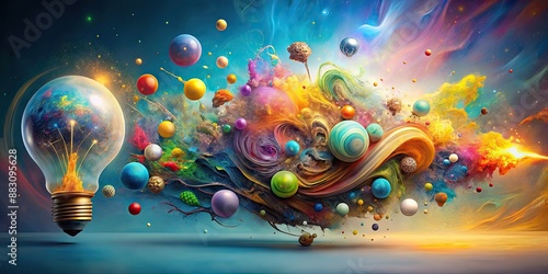 An abstract representation of creativity and imagination , design, art, creativity, imagination, abstract