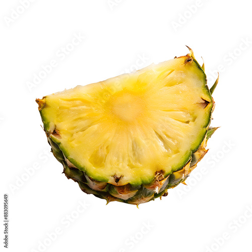 slice of pineapple isolated on a translucent background photo