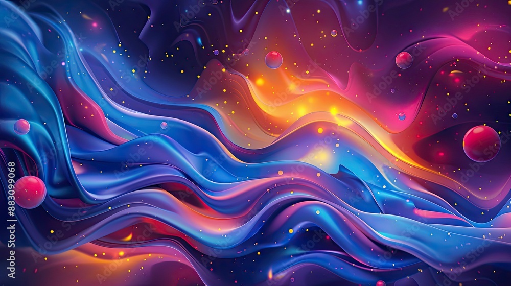 Vibrant abstract shapes with a gradient flow Vibrant abstract shapes with a gradient flow