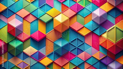 Abstract wallpaper with geometric shapes and vibrant colors, abstract,wallpaper, background,geometric, shapes, vibrant