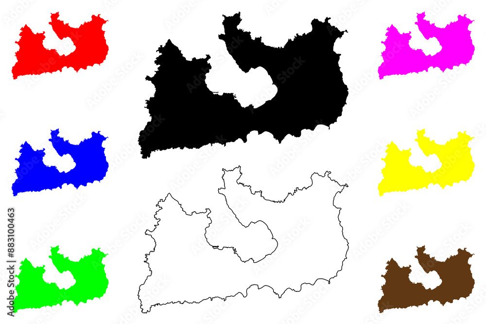 Naklejka premium Milos island (Hellenic Republic, Greece, Aegean Sea) map vector illustration, scribble sketch Melos map