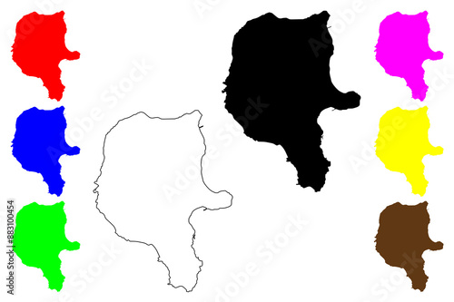Lipari (Aeolian Islands, Italian Republic, Italy) map vector illustration, scribble sketch Lipari map