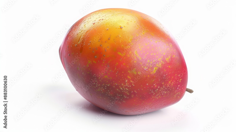 Ripe Red Mango Isolated on White. Juicy Tropical Fruit Ripe Red Mango Isolated on White. Juicy Tropical Fruit