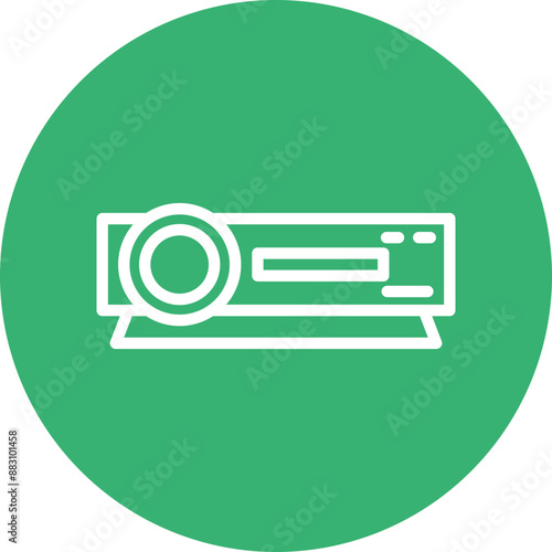 Projector Vector Line White Circles Multicolors
