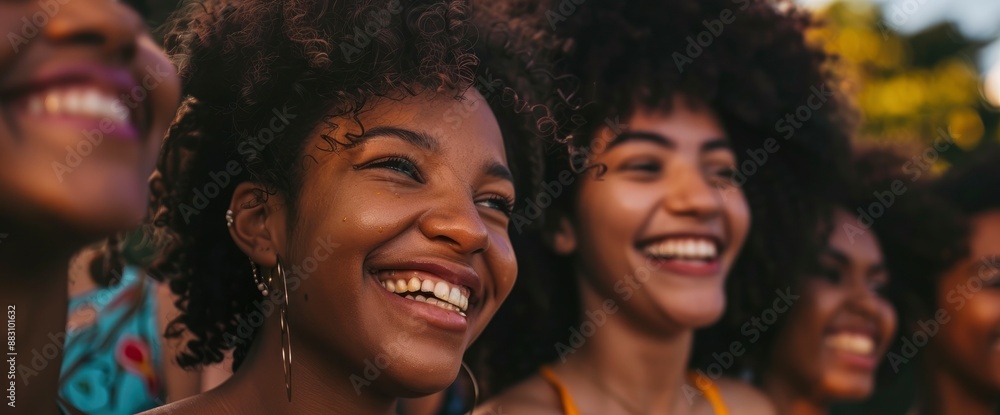 Obraz premium Happy women, their faces beaming with joy