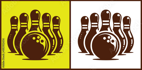bowling ball icon set bowling ball symbol collection Vector illustration