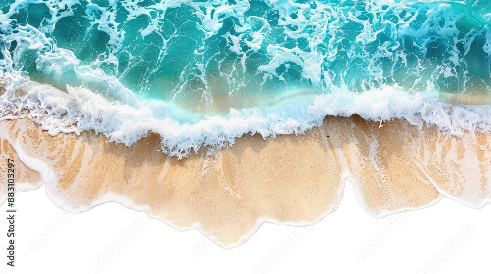 Sea waves on the beach on a transparent background Sea waves on the beach on a transparent background