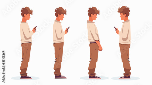 Male Character Perform Wrong Posture with Phone 