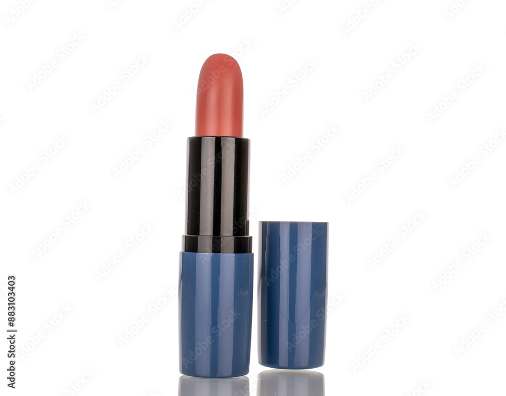 One lipstick, macro, isolated on white background. One lipstick, macro, isolated on white background.
