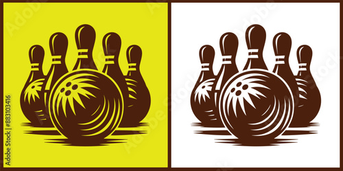 bowling ball icon set bowling ball symbol collection Vector illustration