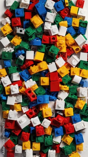 Many Colorful Brick Toy. Block