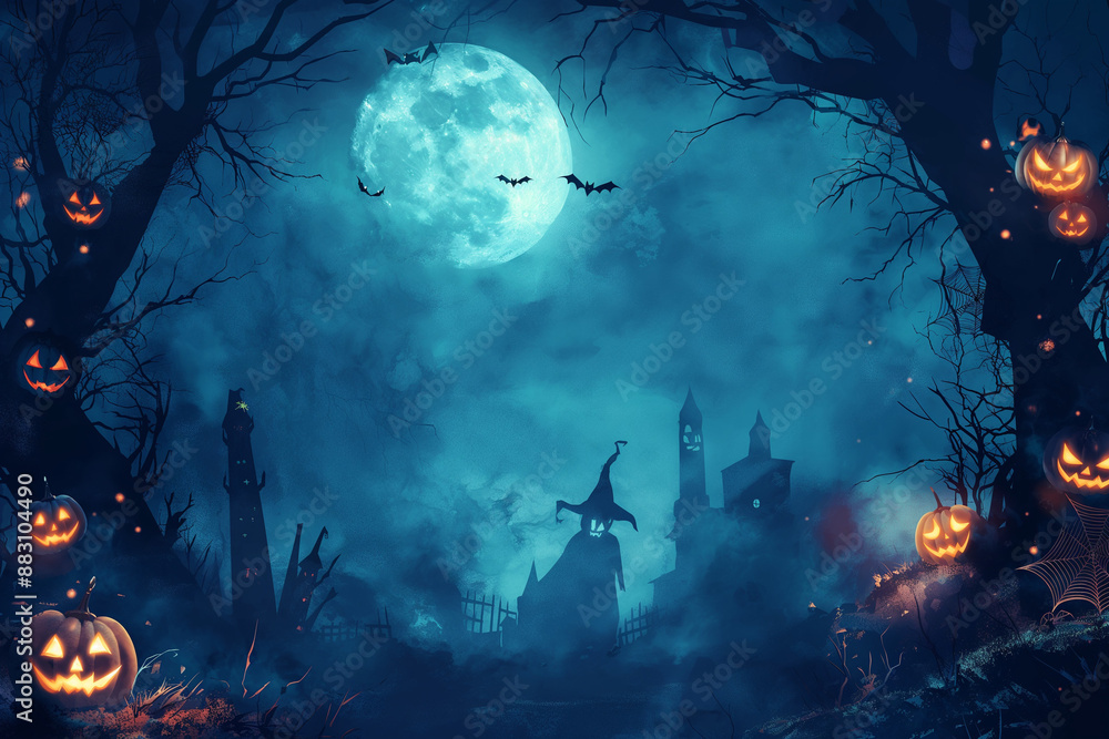 Halloween post card background, poster, frame image Halloween post card background, poster, frame image