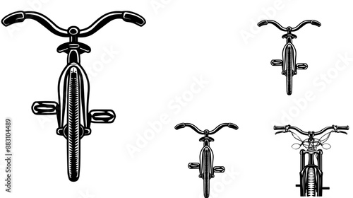 Vintage bicycle drawing,black and white 