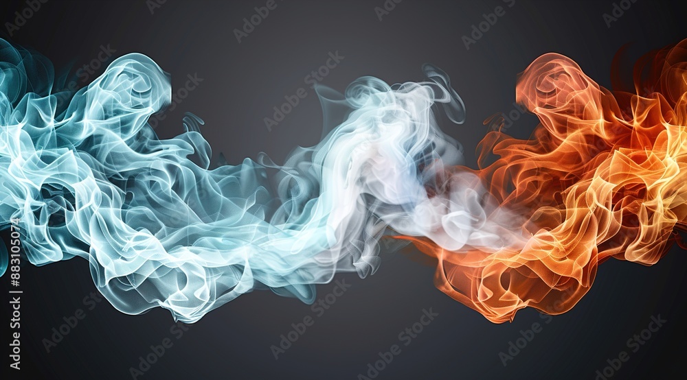 Fototapeta premium smoke on black background