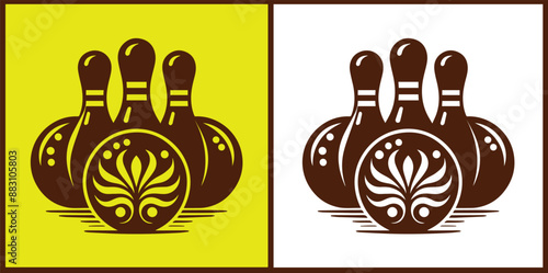 bowling ball icon set bowling ball symbol collection Vector illustration