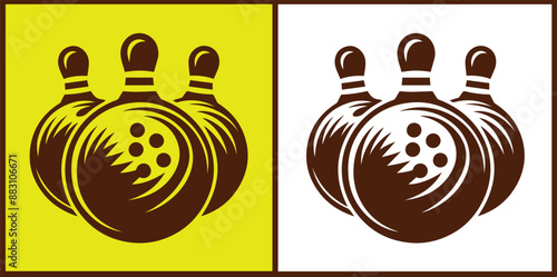 bowling ball icon set bowling ball symbol collection Vector illustration