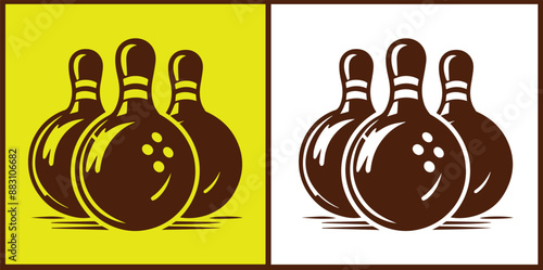 bowling ball icon set bowling ball symbol collection Vector illustration