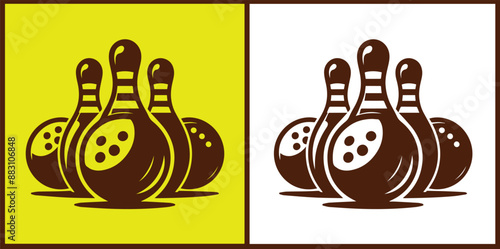 bowling ball icon set bowling ball symbol collection Vector illustration