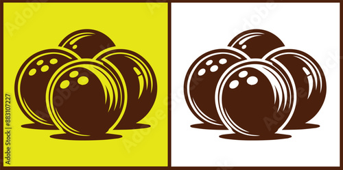 bowling ball icon set bowling ball symbol collection Vector illustration