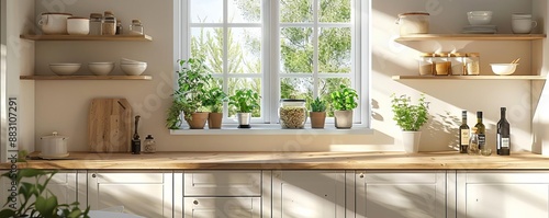 Clear view of a modern IKEA kitchen table with a natural wood frame and Scandinavian design, white background, Realistic, Soft lighting