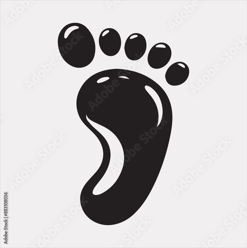 Baby Footprint silhouette vector on a white background