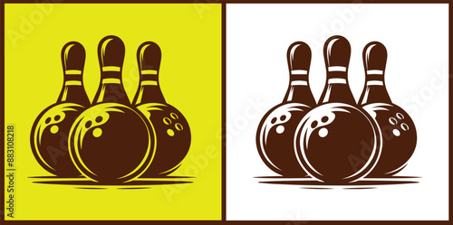 bowling ball icon set bowling ball symbol collection Vector illustration