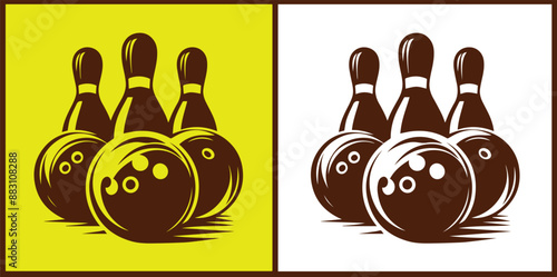 bowling ball icon set bowling ball symbol collection Vector illustration