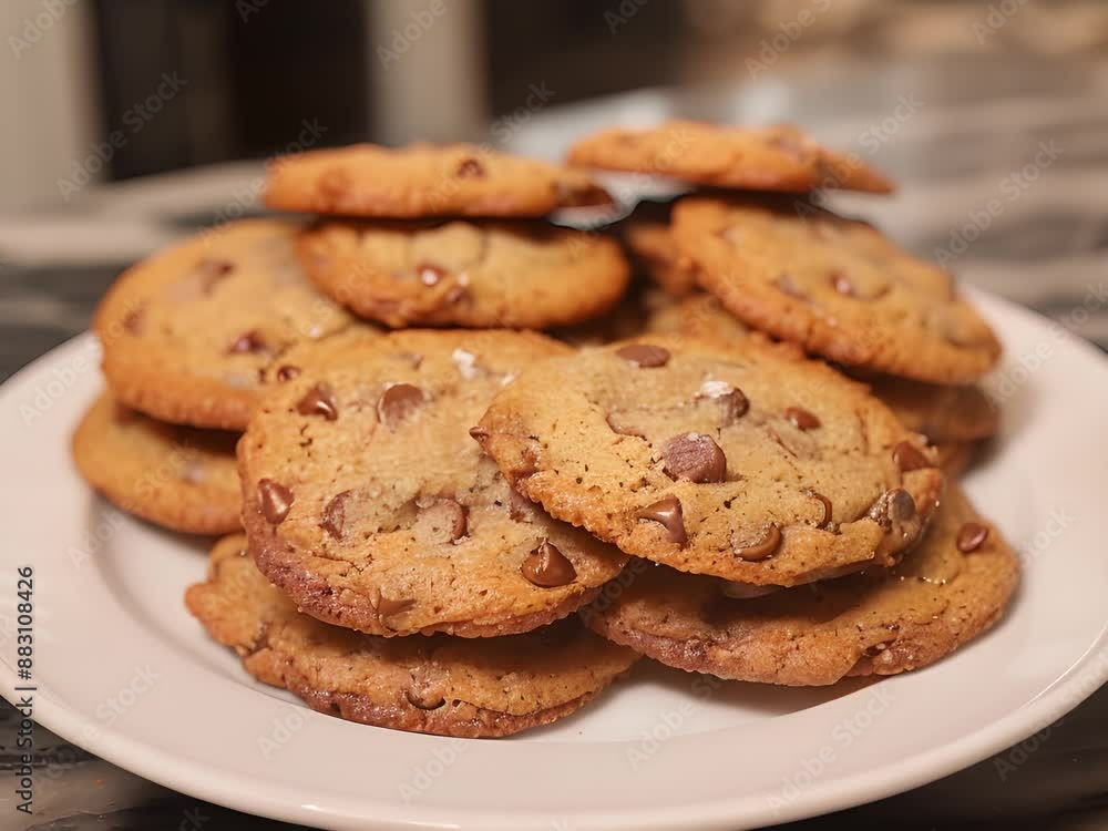 Homemade chocolate chip cookies with a crispy crust Homemade chocolate chip cookies with a crispy crust