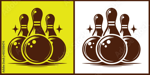 bowling ball icon set bowling ball symbol collection Vector illustration