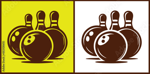 bowling ball icon set bowling ball symbol collection Vector illustration