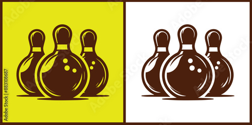 bowling ball icon set bowling ball symbol collection Vector illustration