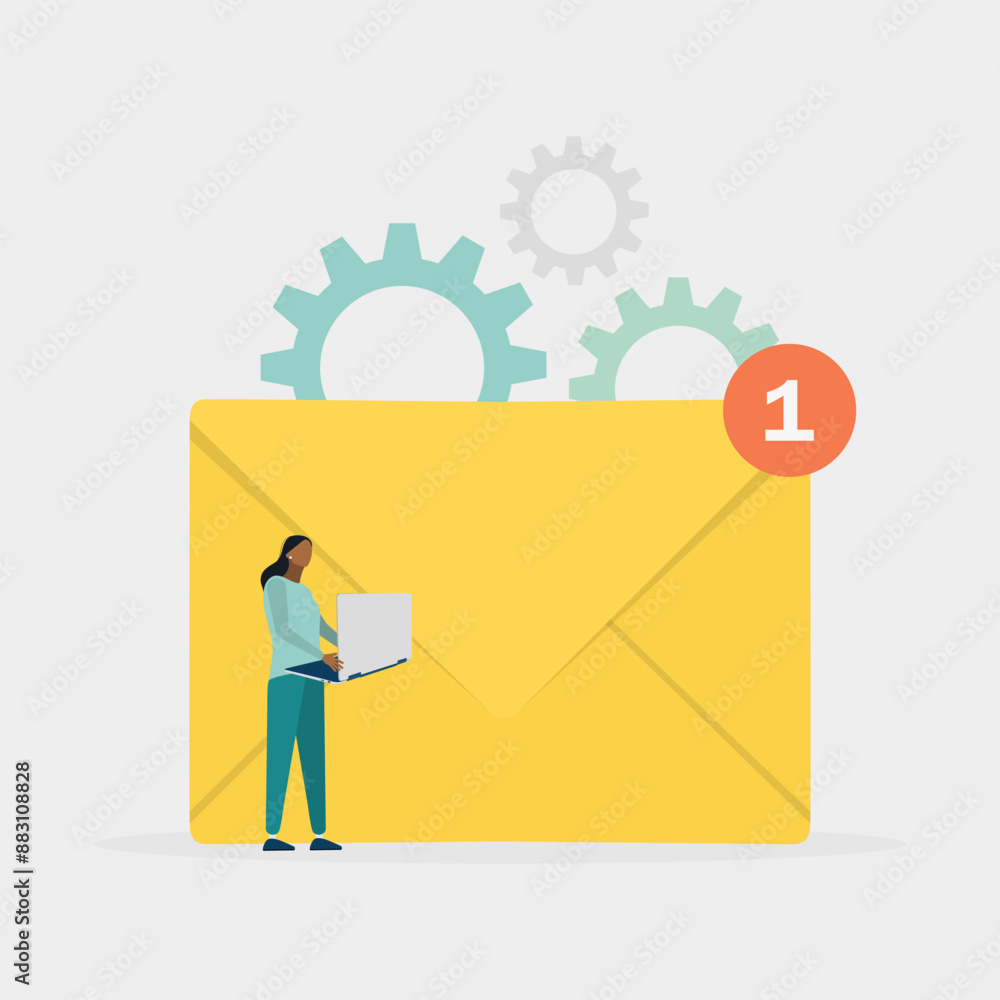 Postal service, Email marketing. Vector illustration Postal service, Email marketing. Vector illustration