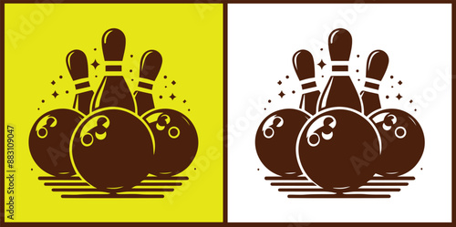 bowling ball icon set bowling ball symbol collection Vector illustration